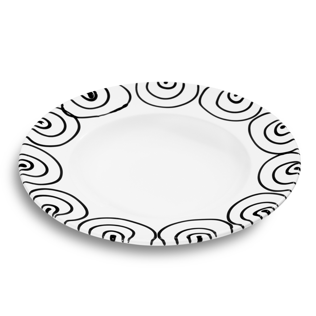 Pastabord - Gevlamd zwart - 29 cm