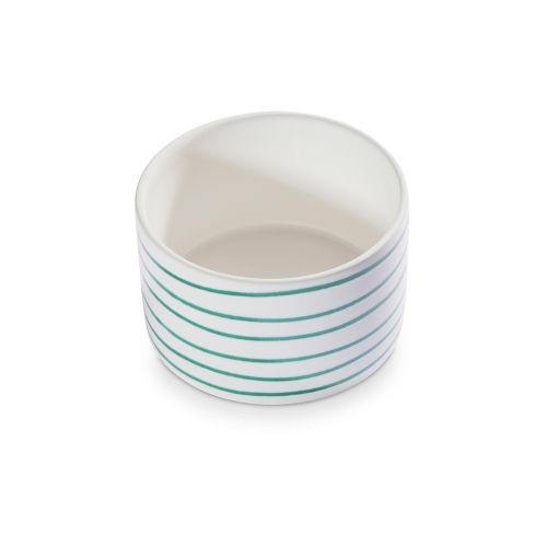 Potje met houten deksel - Gevlamd groen - 14 cm