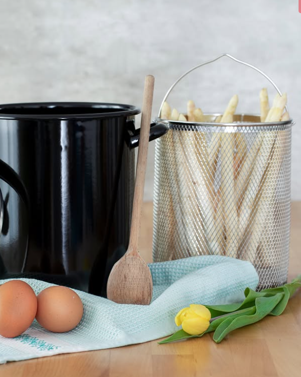 Riess emaille aspergepan uit Oostenrijk