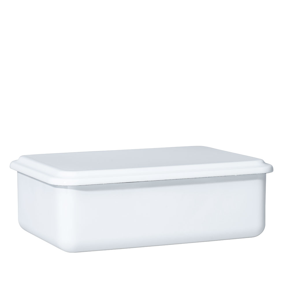 Riess - Bewaardoos hoog met deksel - wit - 23 x 15 x 7 cm - 1,5 ltr