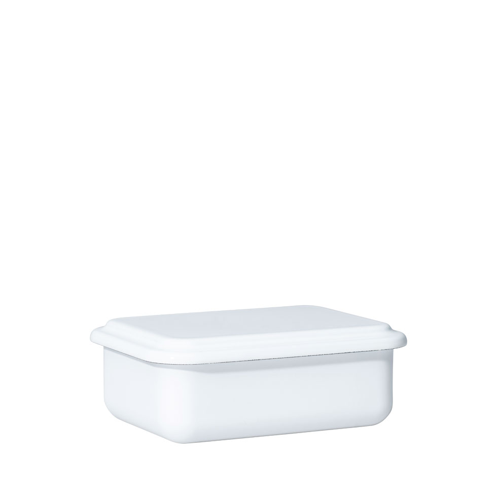 Riess - Bewaardoos laag met deksel - wit - 15 x 11 x 5 cm - 0,5 ltr