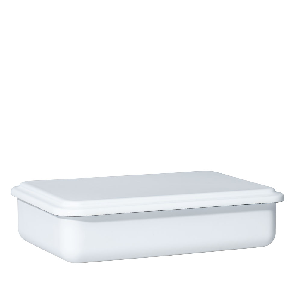 Riess - Bewaardoos laag met deksel - wit - 23 x 15 x 5 cm - 1,0 ltr