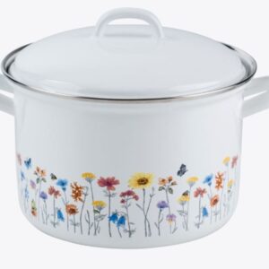 Riess emaille hoge pan Flora 18 cm