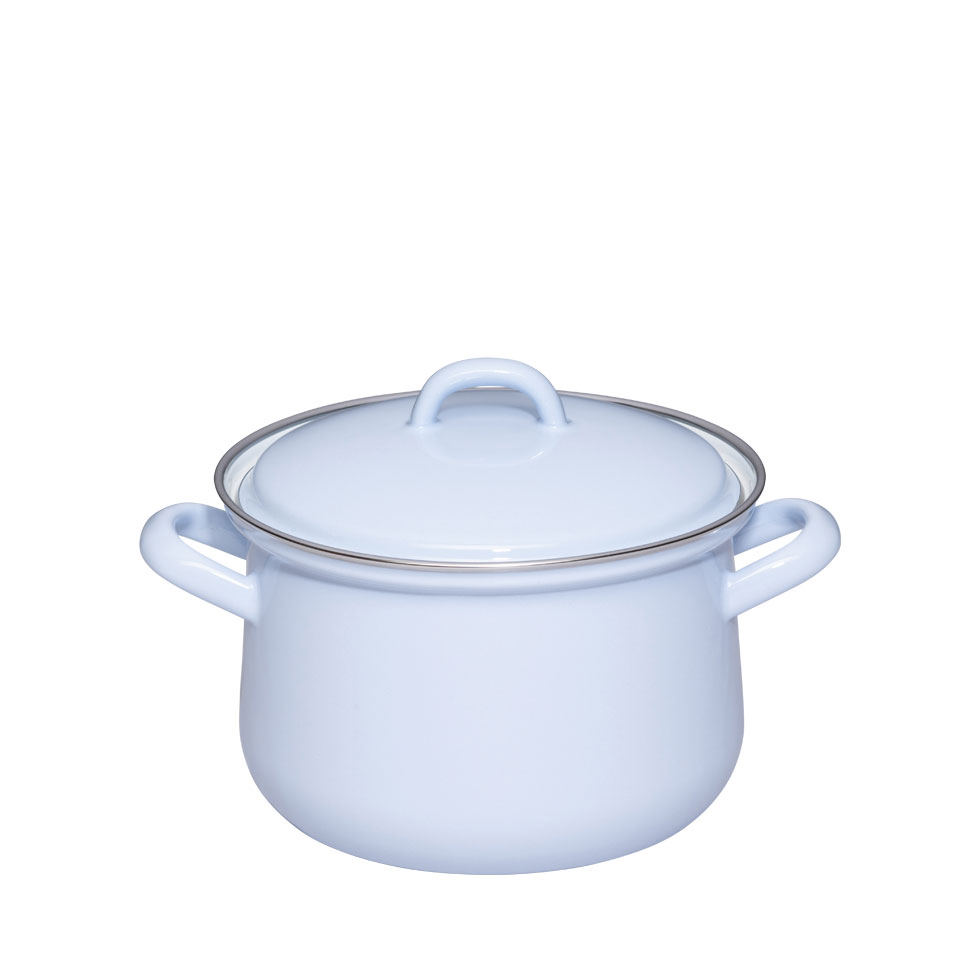 Riess - Pan hoog met deksel - lichtblauw - 16 cm - 1,5 ltr