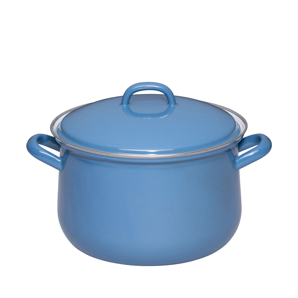 Riess - Pan hoog met deksel - donkerblauw - 20 cm - 3,5 ltr