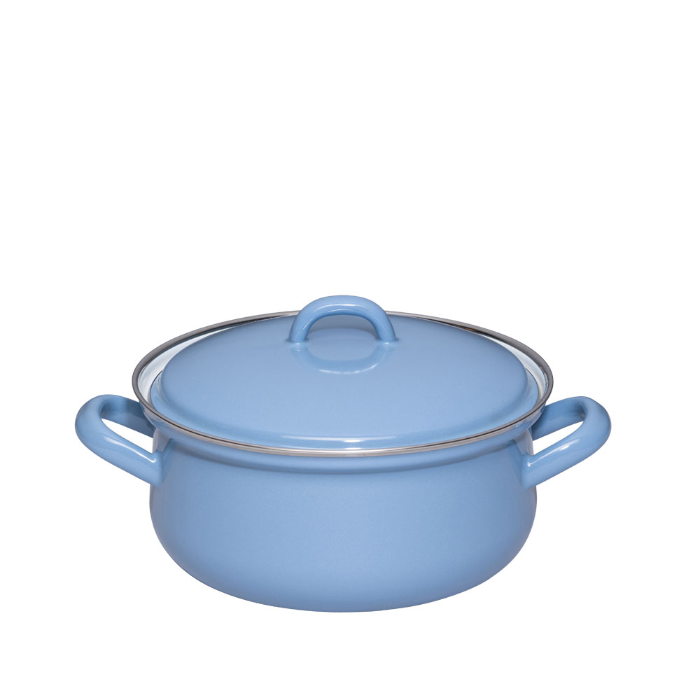 Riess - Pan laag met deksel - mediumblauw - 18 cm - 1,5 ltr