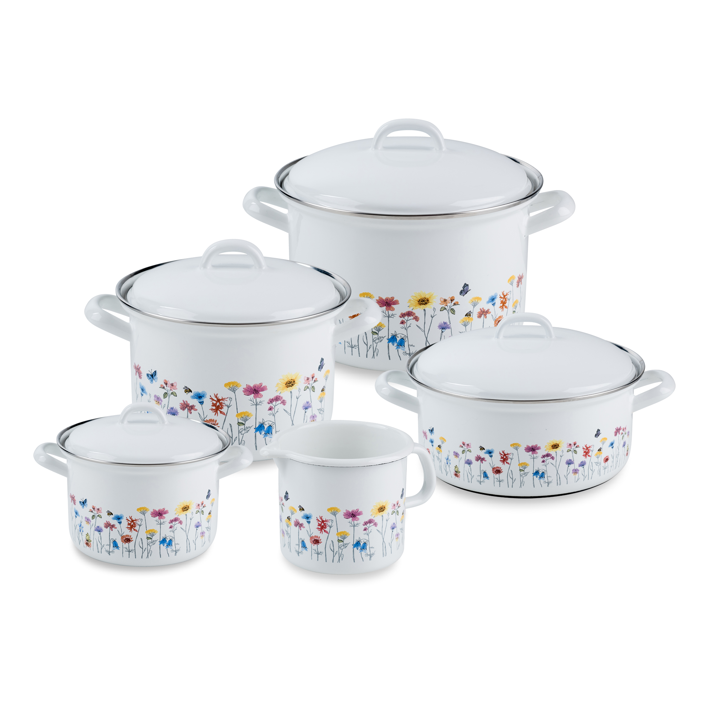 Riess emaille hoge pan Flora