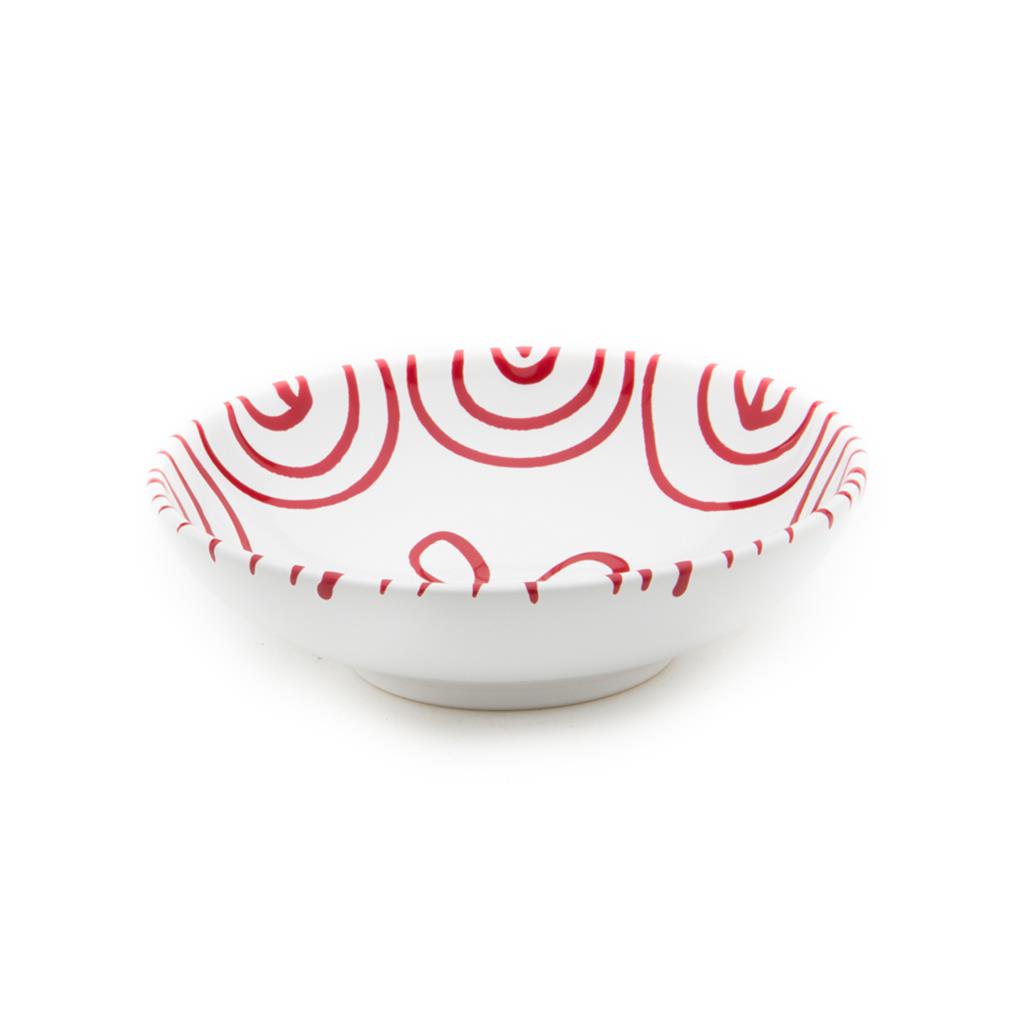 Kom groot - Gevlamd rood - 17 cm