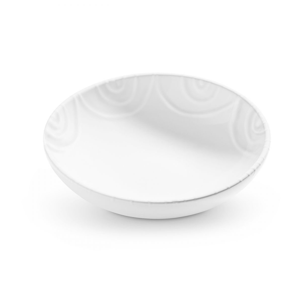 Kom groot - Gevlamd wit - 17 cm