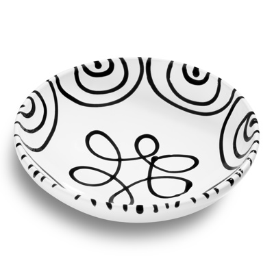 Kom groot - Gevlamd zwart - 17 cm