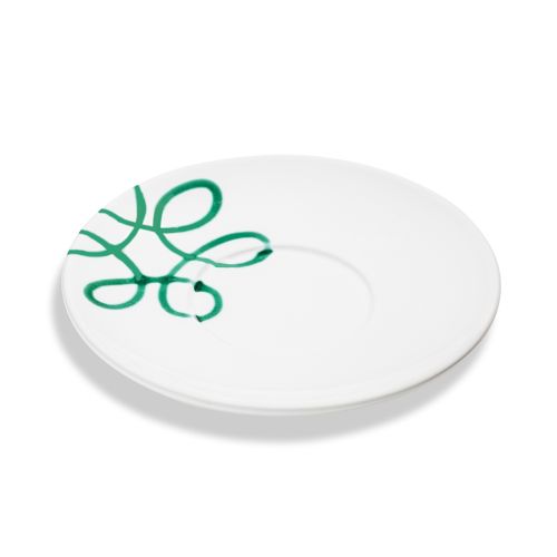 Schoteltje voor theebeker Maxima - Puur gevlamd groen - 18 cm