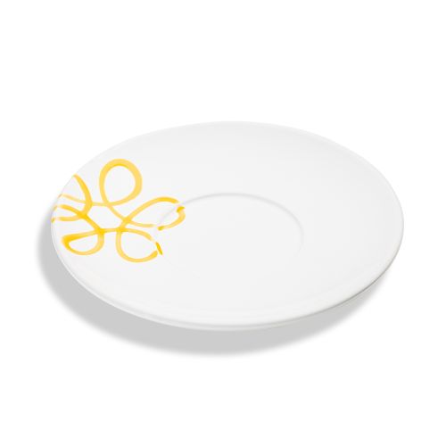 Schoteltje voor theebeker Maxima - Puur gevlamd geel - 18 cm