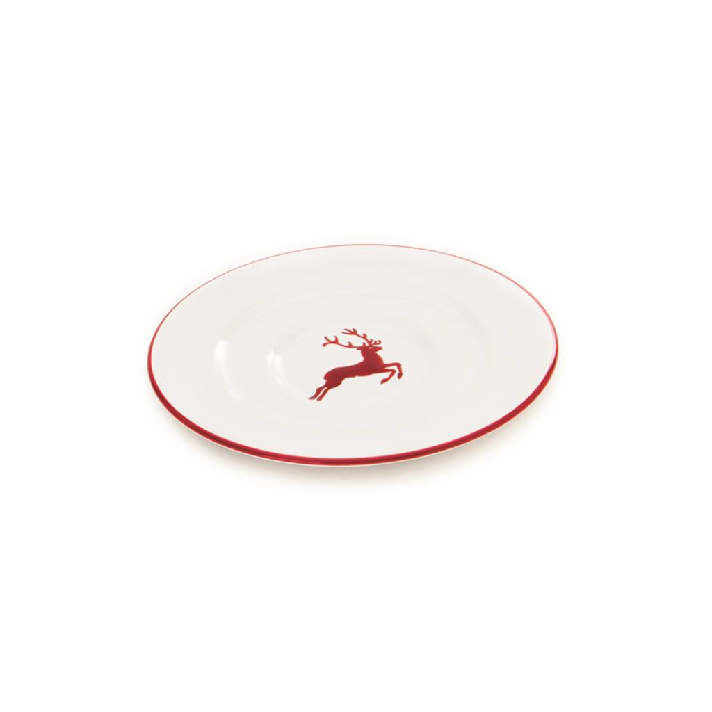 Schoteltje voor espressokopje - Hert robijnrood - 11 cm