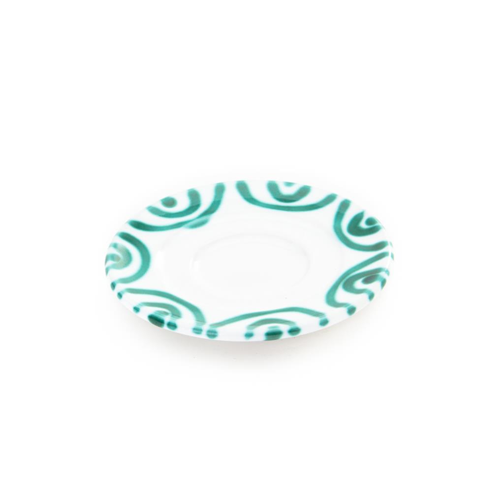 Schoteltje voor espressokopje - Gevlamd groen - 11 cm