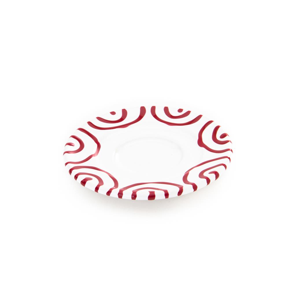 Schoteltje voor espressokopje - Gevlamd rood - 11 cm