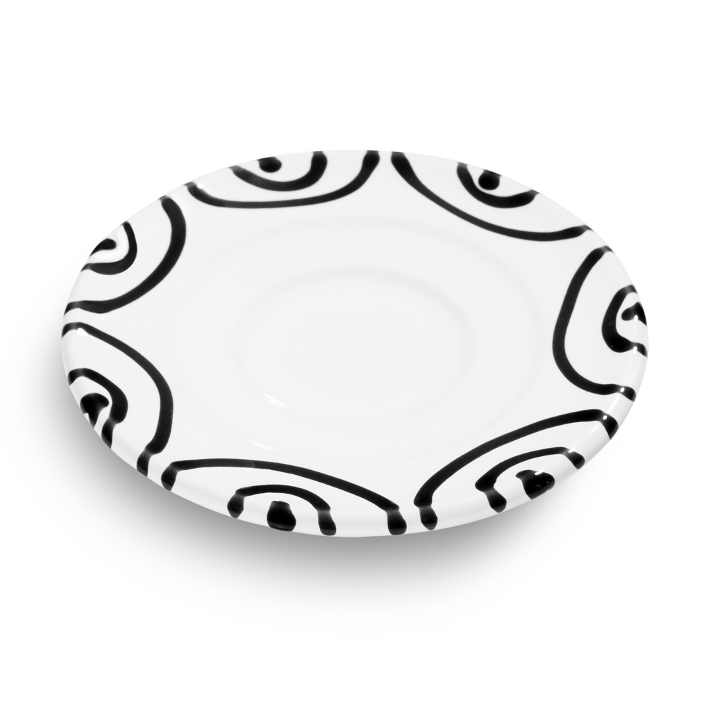 Schoteltje voor espressokopje - Gevlamd zwart - 11 cm