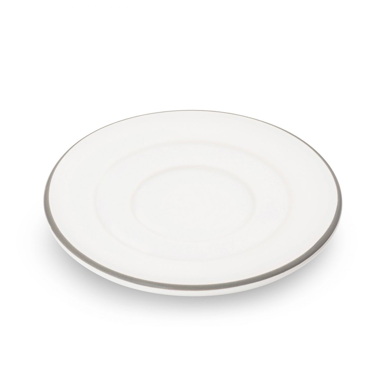 Schoteltje voor espressokopje - Rand grijs - 11 cm