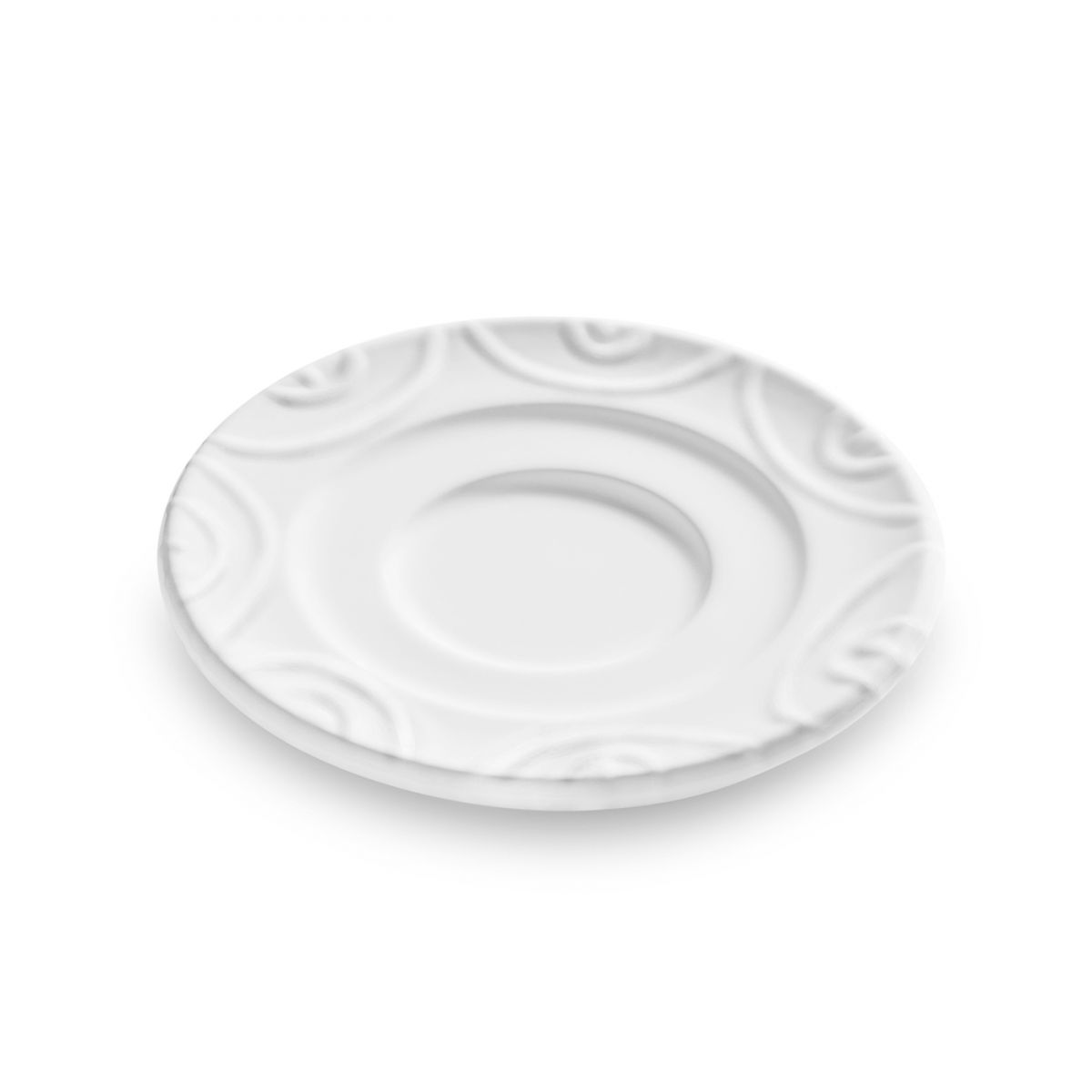 Schoteltje voor espressokopje - Gevlamd wit - 11 cm