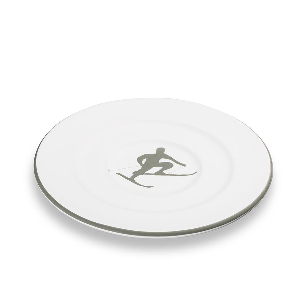 Schoteltje voor koffiekopje - Toni der Skifahrer grijs - 16 cm