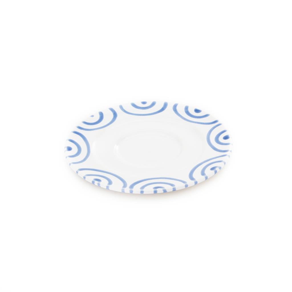Schoteltje voor koffiekopje - Gevlamd blauw - 16 cm