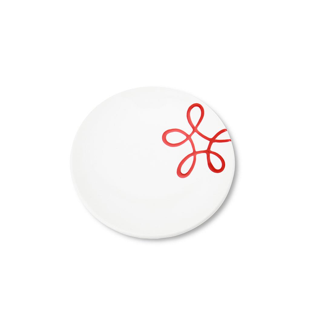 Schoteltje voor koffiekopje - Puur gevlamd rood - 15 cm