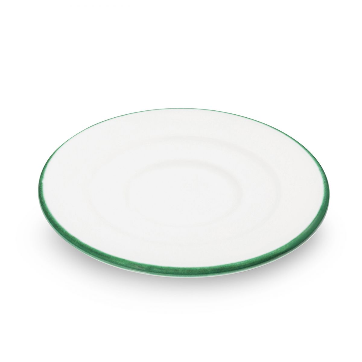 Schoteltje voor koffiekopje - Rand groen - 16 cm