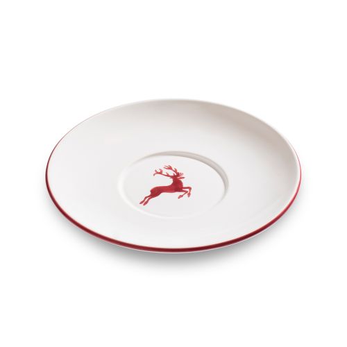 Schoteltje voor theebeker Maxima - Hert bordeauxrood - 18 cm
