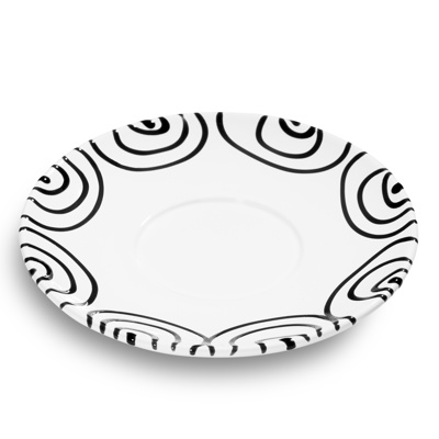 Schoteltje voor theebeker Maxima - Gevlamd zwart - 18 cm