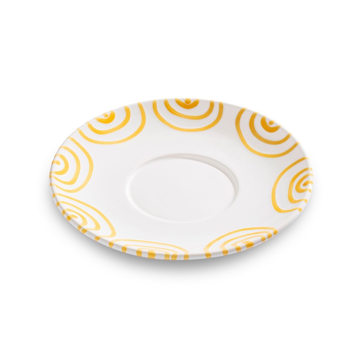 Schoteltje voor theebeker Maxima - Gevlamd geel - 18 cm