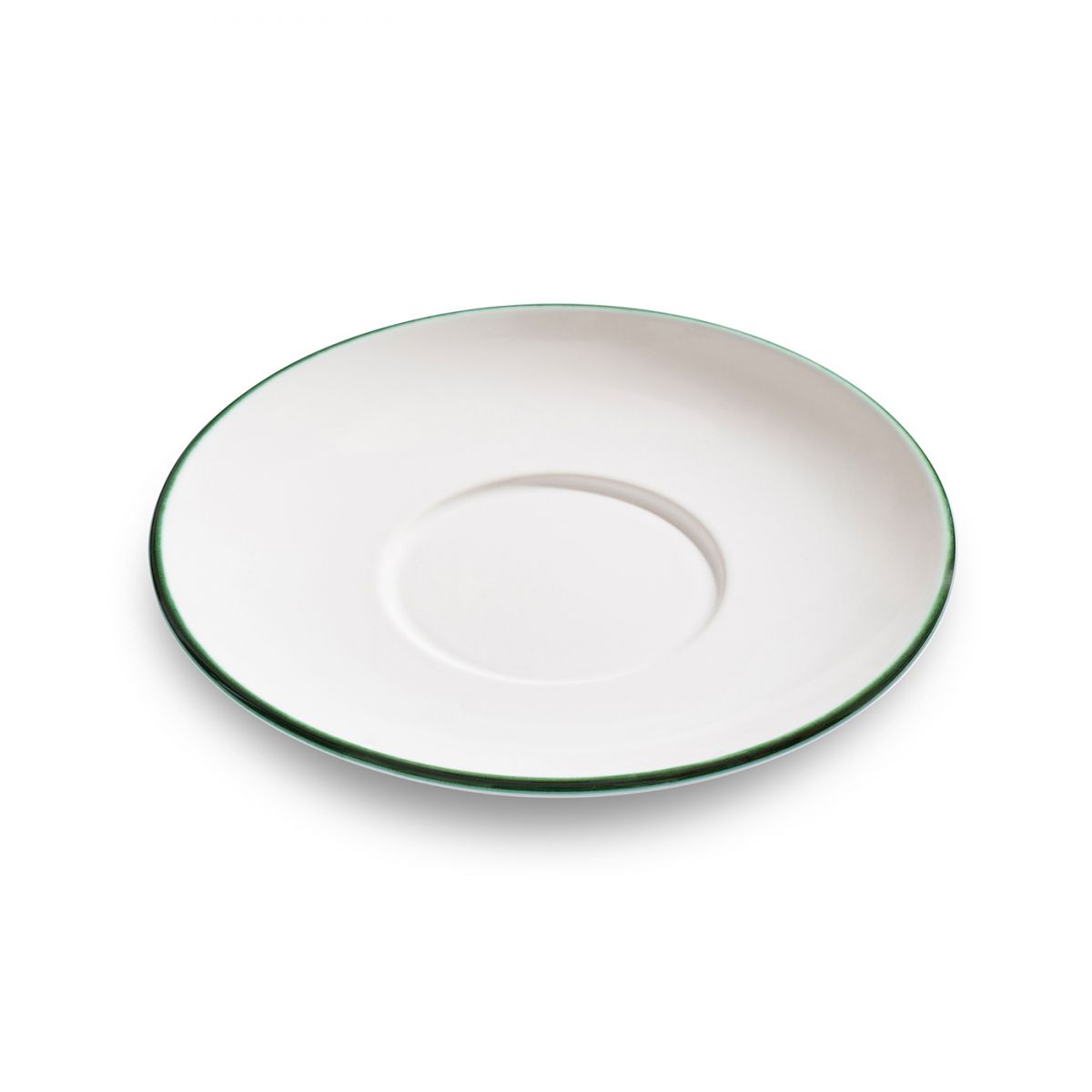 Schoteltje voor theebeker Maxima - Rand groen - 18 cm