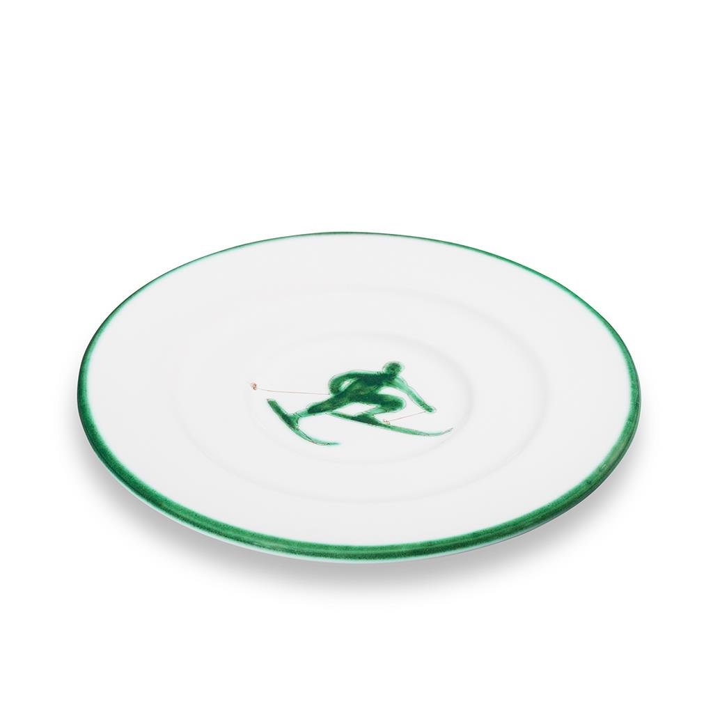 Schoteltje voor koffiekopje - Toni der Skifahrer groen - 16 cm