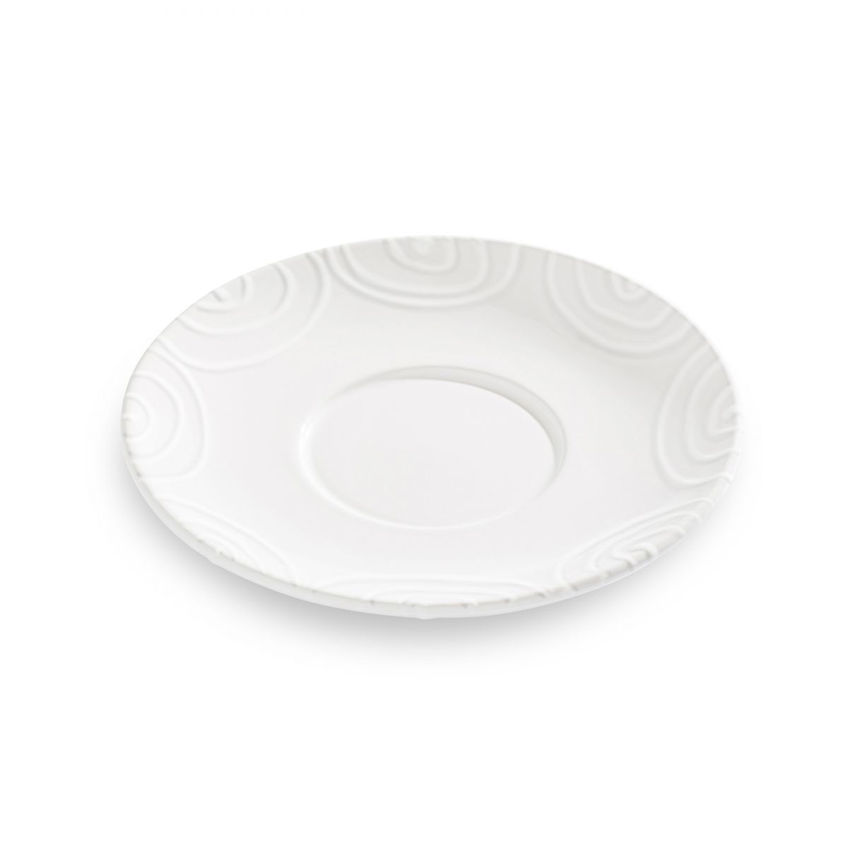 Schoteltje voor theebeker Maxima - Gevlamd wit - 18 cm