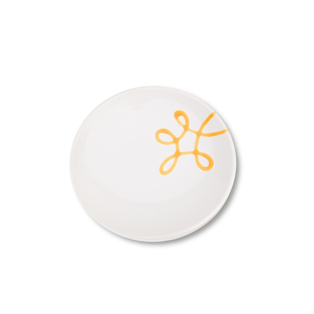 Schoteltje voor koffiekopje - Puur gevlamd geel - 15 cm