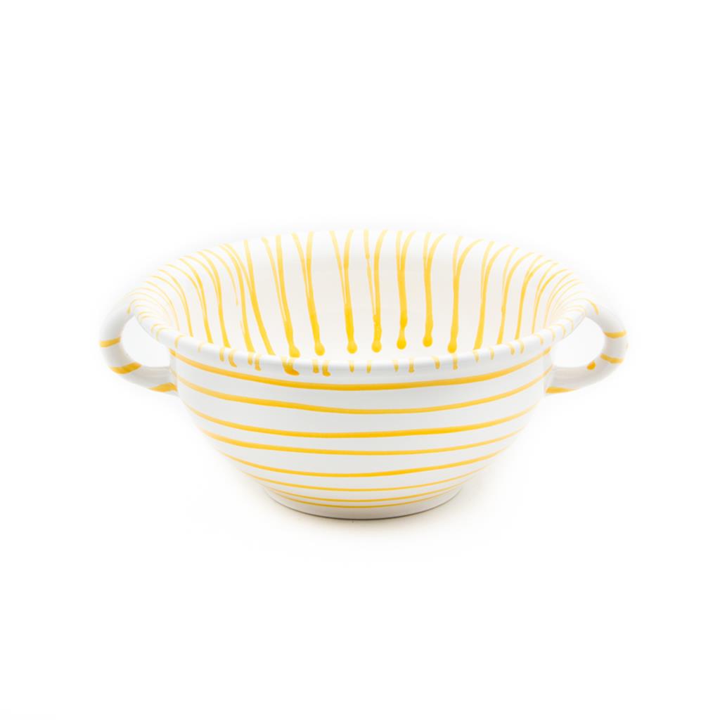 Serveerschaal met oren - Gevlamd geel - 25 cm