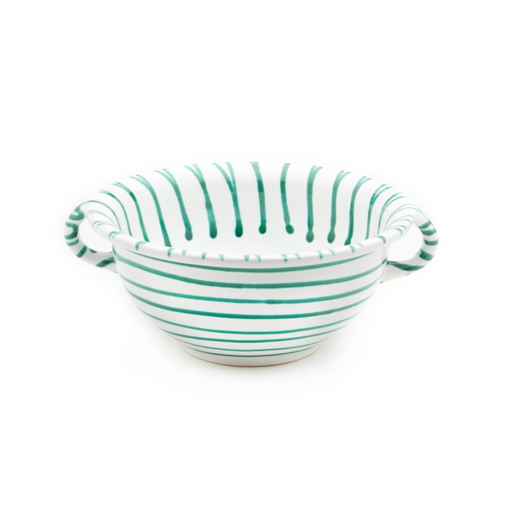 Serveerschaal met oren - Gevlamd groen - 17 cm