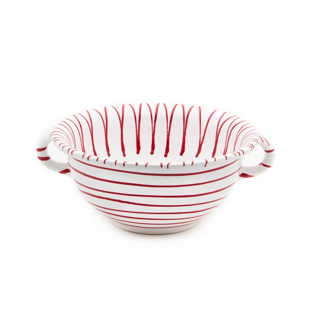 Serveerschaal met oren - Gevlamd rood - 25 cm