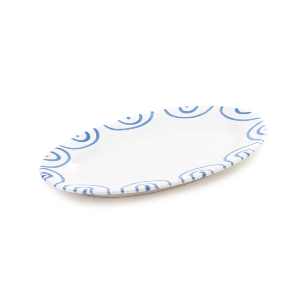 Serveerschaal ovaal - Gevlamd blauw - 21 x 14 cm
