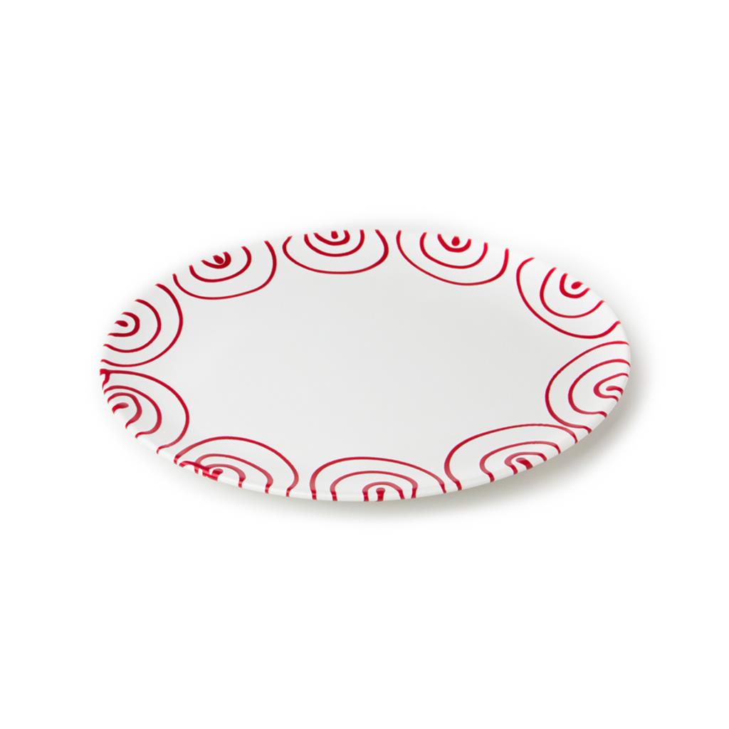 Serveerschaal ovaal - Gevlamd rood - 33 x 26 cm