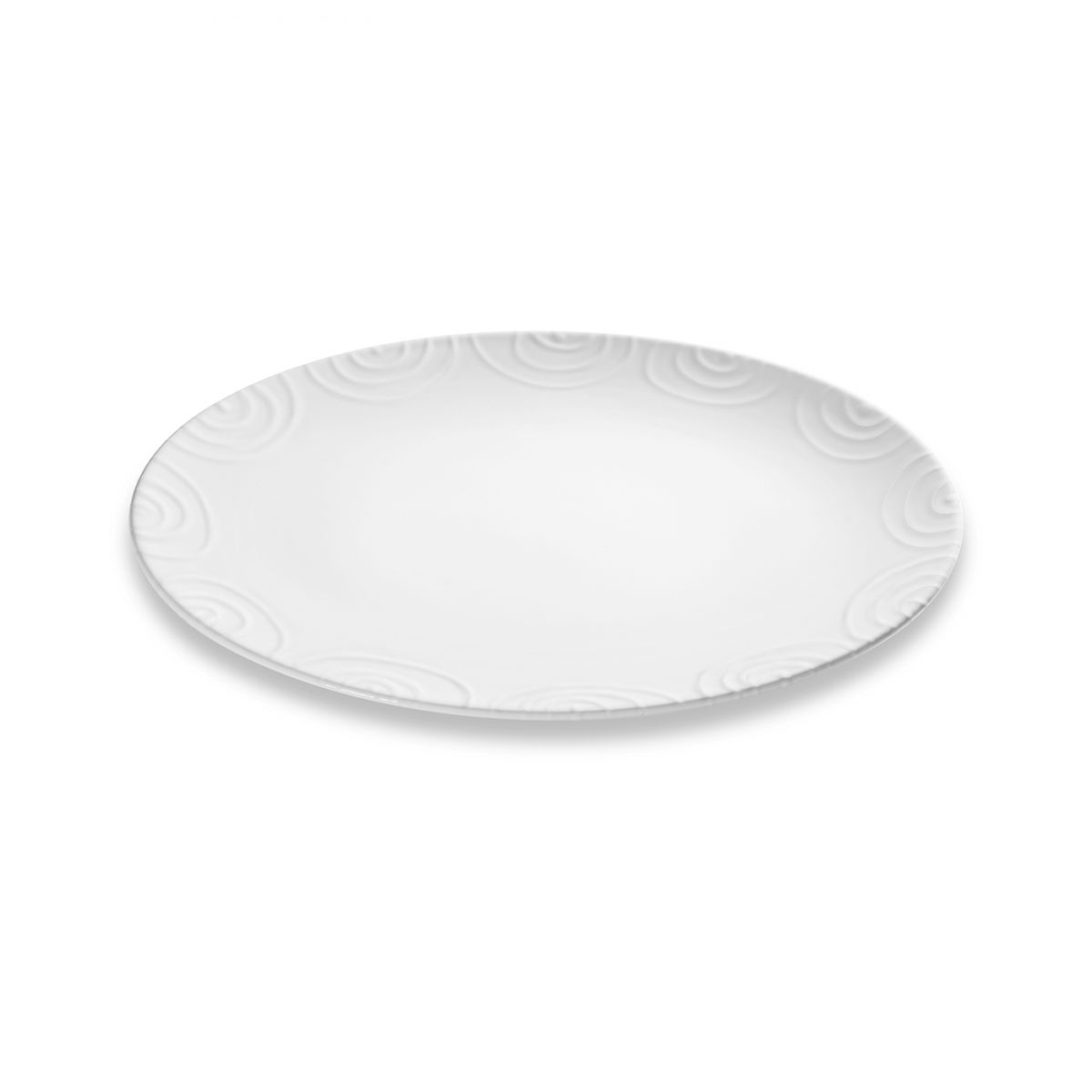 Serveerschaal ovaal - Gevlamd wit - 33 x 26 cm