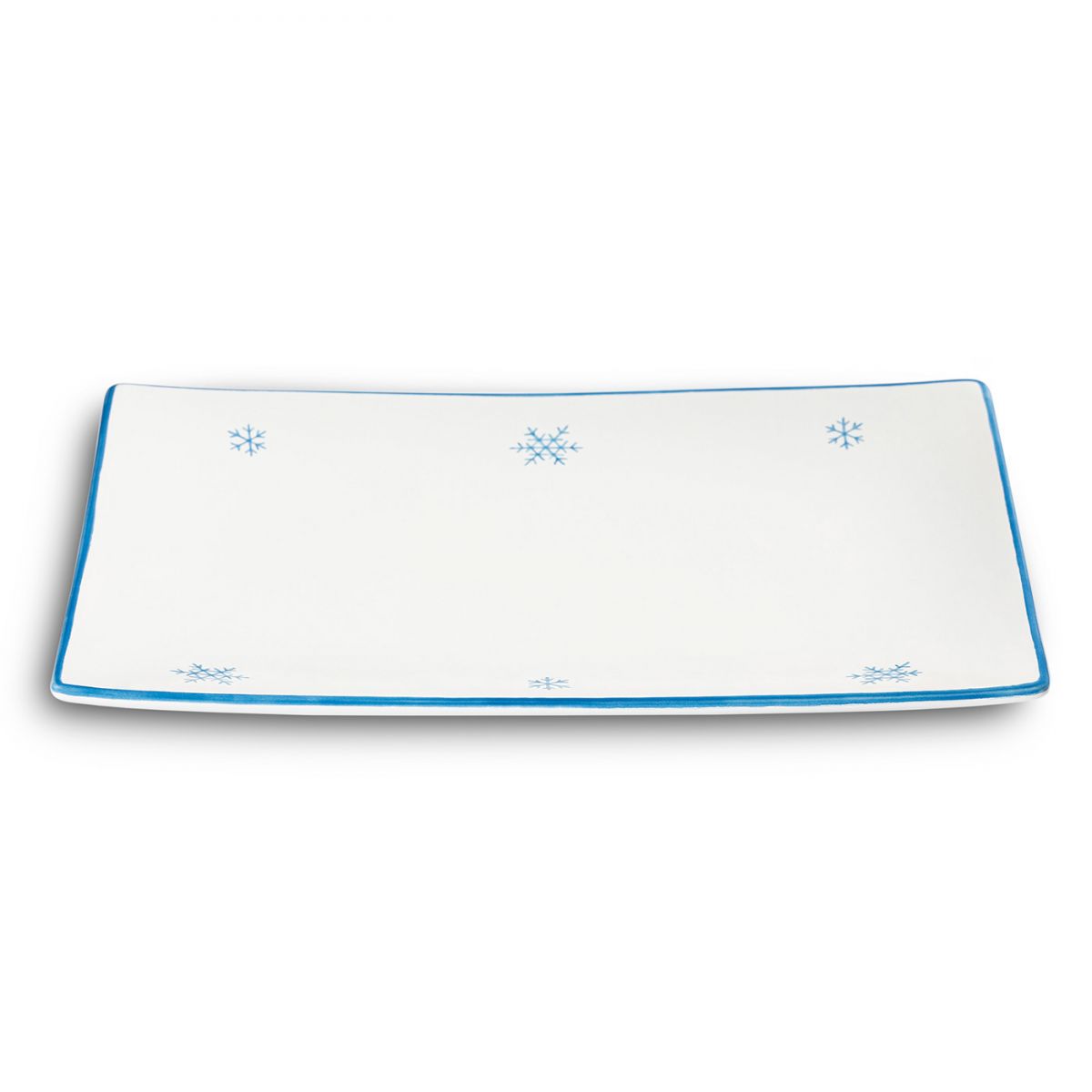 Serveerschaal rechthoek - Sneeuwkristal blauw - 30 x 20 cm