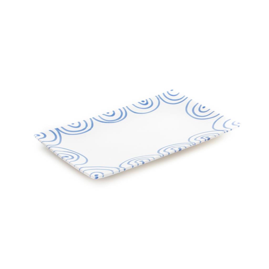 Serveerschaal rechthoek - Gevlamd blauw - 30 x 20 cm