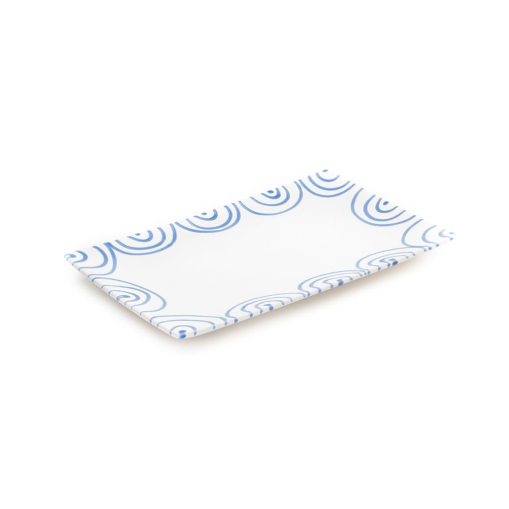 Serveerschaal rechthoek - Gevlamd blauw - 36 x 15 cm