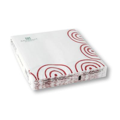 Servetten - gevlamd rood - 33x33 cm