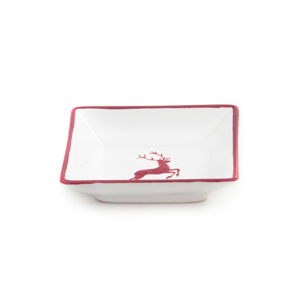 Snackschaal - Hert bordeauxrood - 11 x 11 cm
