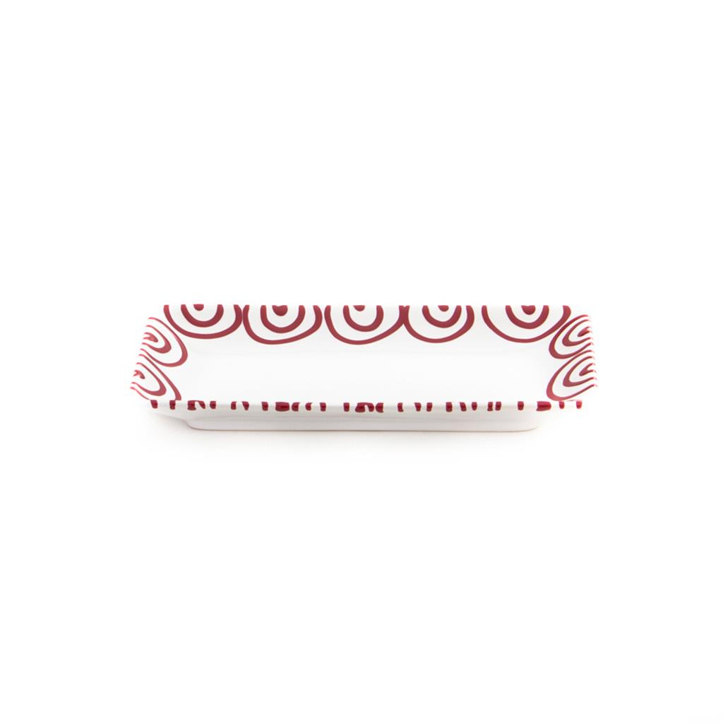 Snackschaal - Gevlamd rood - 22 x 11 cm