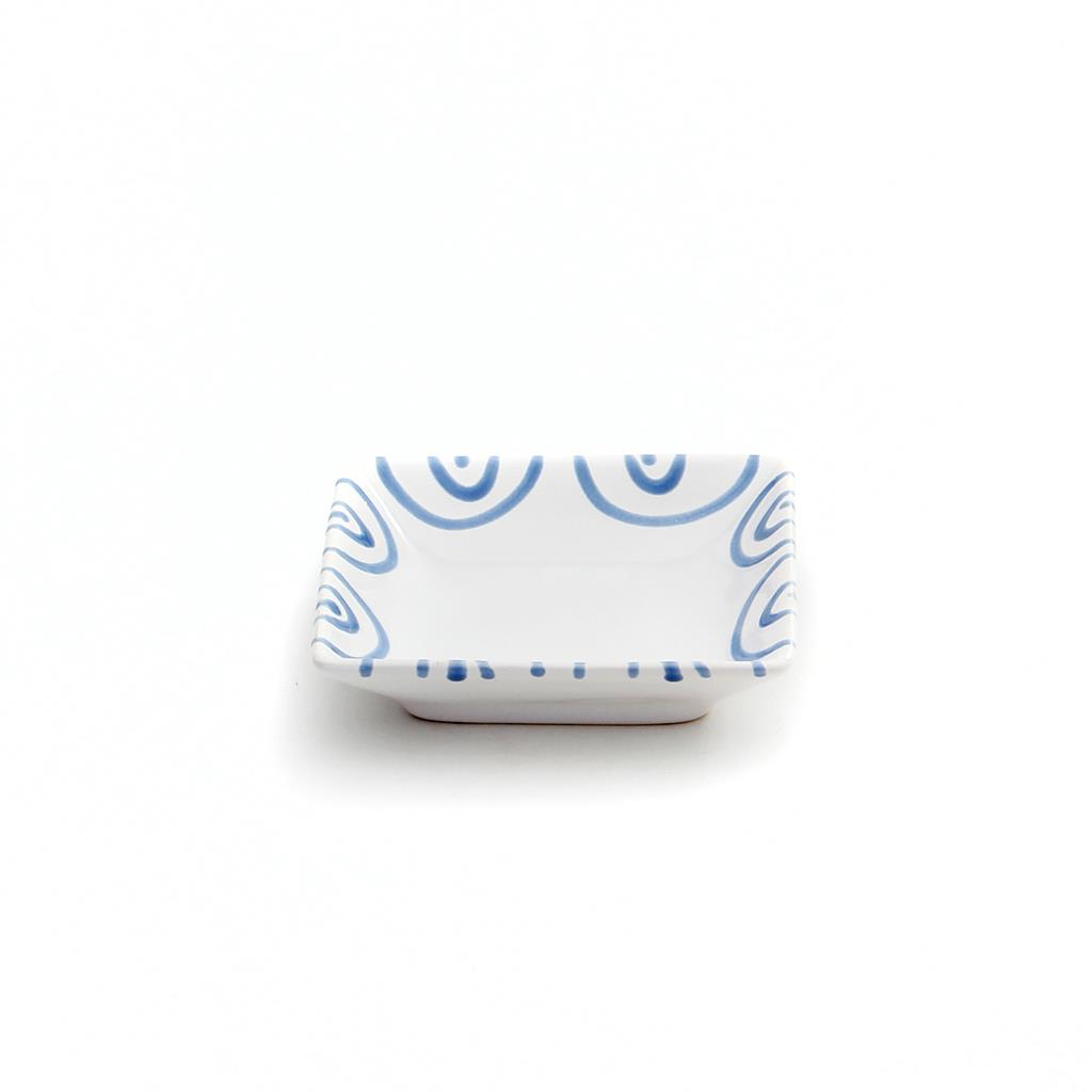 Snackschaal - Gevlamd blauw - 11 x 11 cm