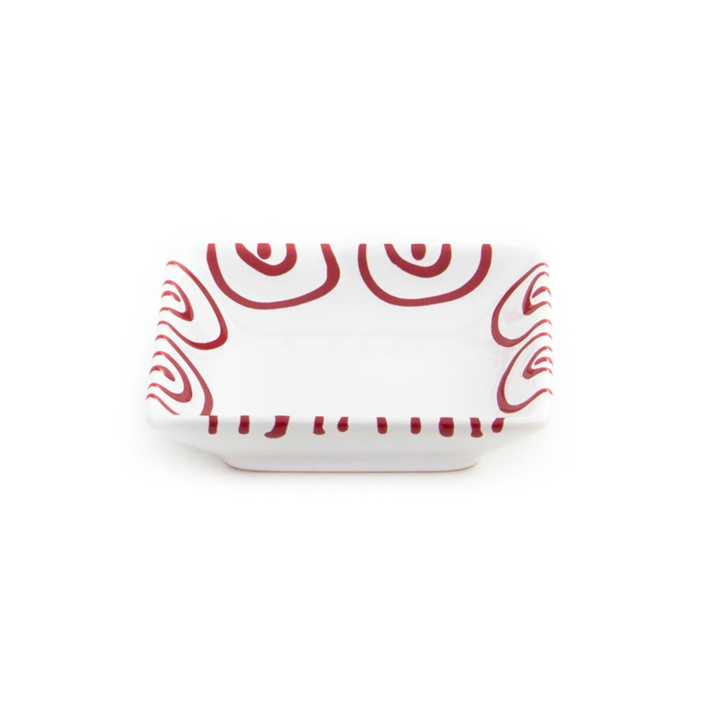 Snackschaal - Gevlamd rood - 11 x 11 cm