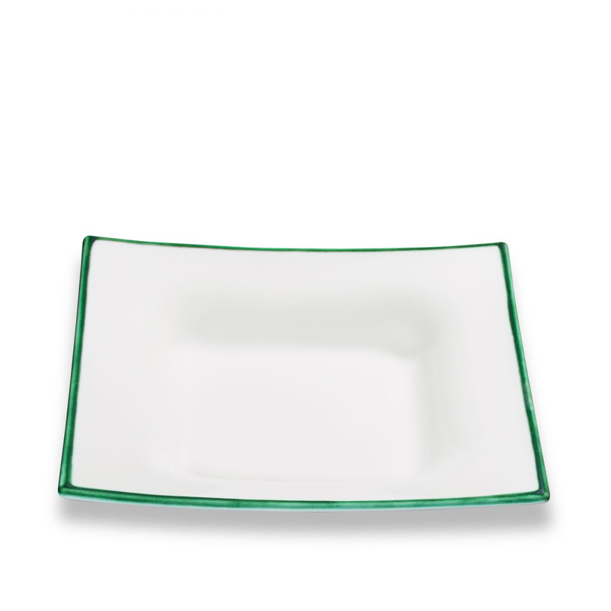 Soepbord vierkant - Rand groen - 20 x 20 cm