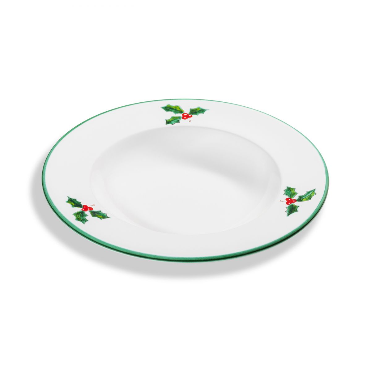 Schoteltje voor koffiekopje - Winterbes groen - 16 cm