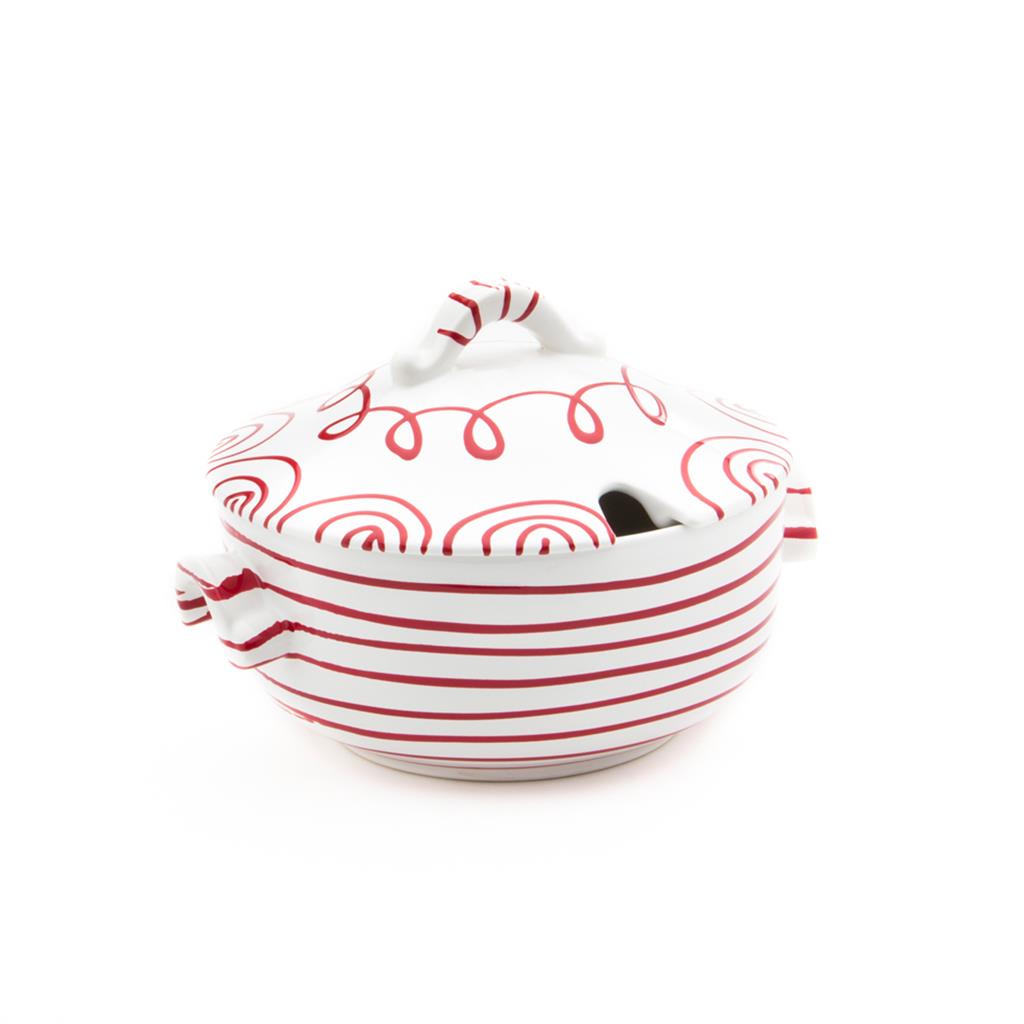 Soepterrine - Gevlamd rood - 2,0 ltr